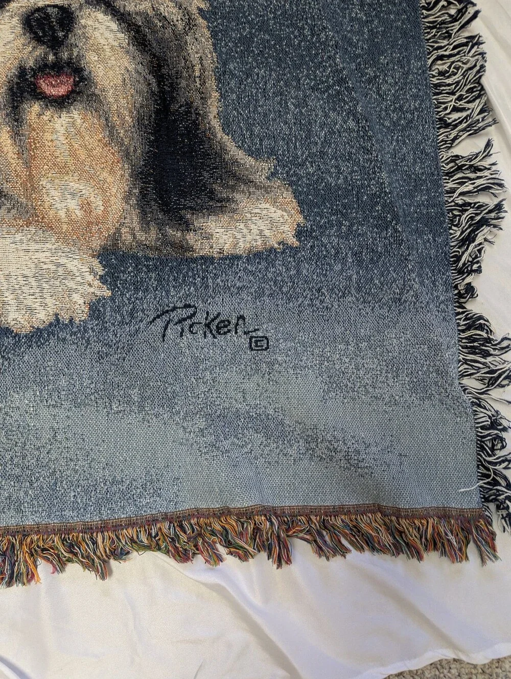 Laura Picken Shih Tzu Woven Tapestry Throw Blanket 42
